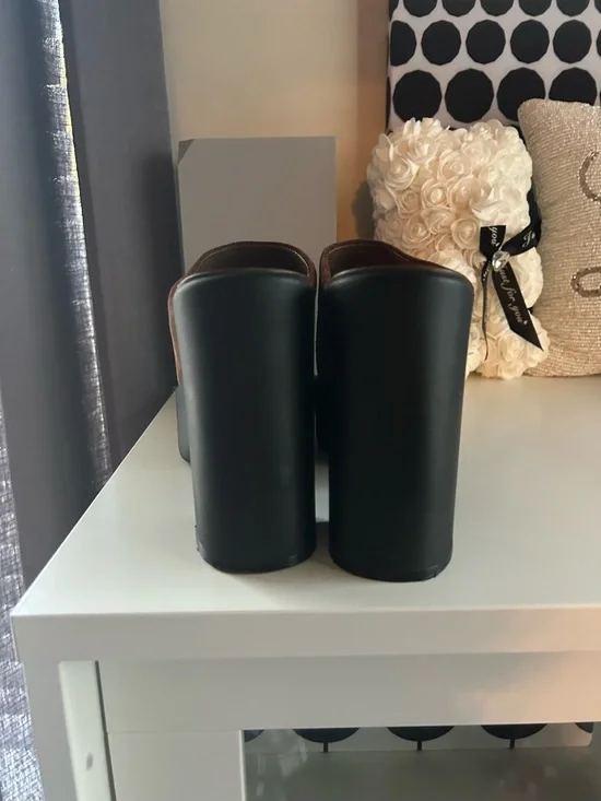 Gianni Bini Brown Suede Platform Clog Mule - Women Shoes - Picture 3 of 4